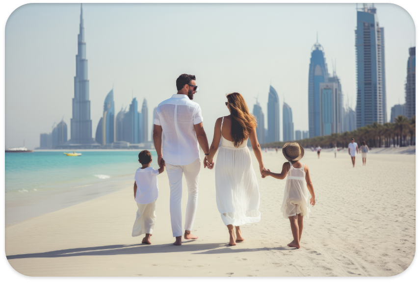 Family enjoying a luxury view